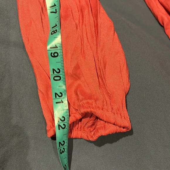 Attention beaded balloon long sleeve Rayon V neck blouse Sz L - Picture 7 of 14